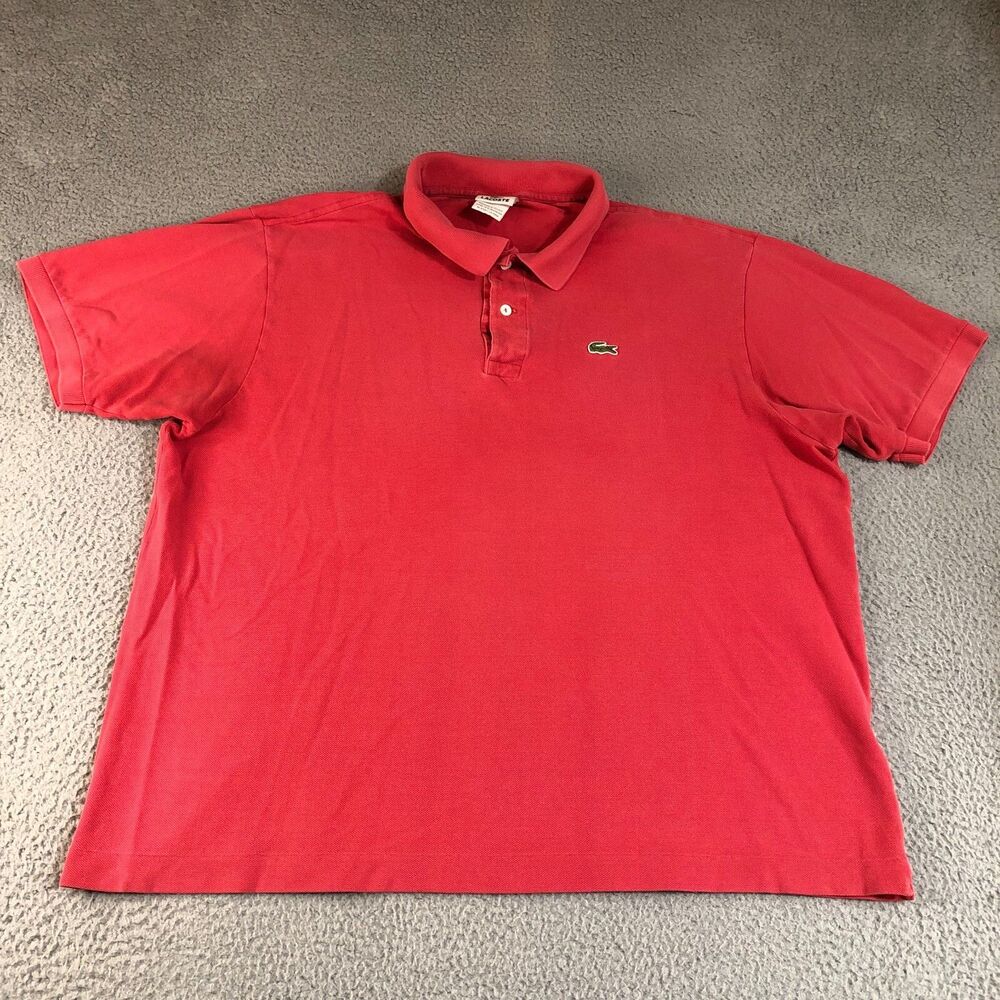 Lacoste Shirt Mens 8 Red Polo Golf Preppy Dad Logo Pullover Normcore Crocodile